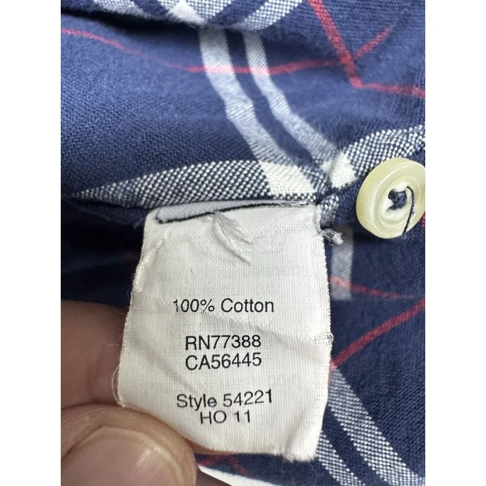J Crew Vintage Oxford Dress Shirt Plaid Long Sleeve Button Up Blue Mens XS